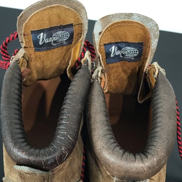 Vintage Vasque Red Lace Up Hiking Boots Suede Leather Mountaineering USA Shoes 6 - Picture 15 of 16